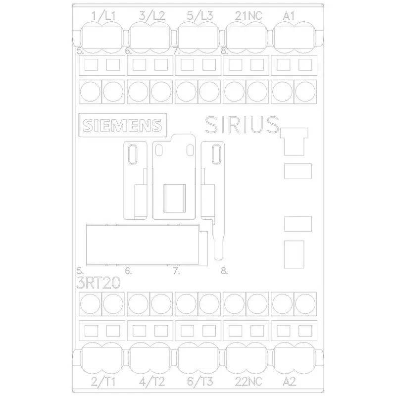 Contator de potência Siemens SIRIUS 3RT2 3RT2018-2AP02, tripolar, 18 A, bobina 24 V AC, terminais de parafuso