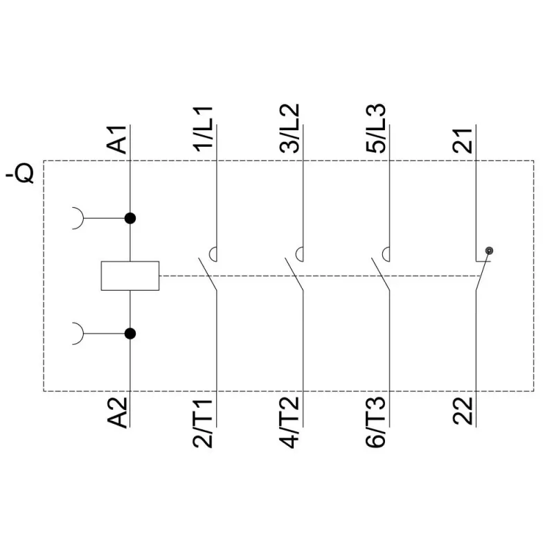 Contator de potência Siemens SIRIUS 3RT2 3RT2018-2AP02, tripolar, 18 A, bobina 24 V AC, terminais de parafuso