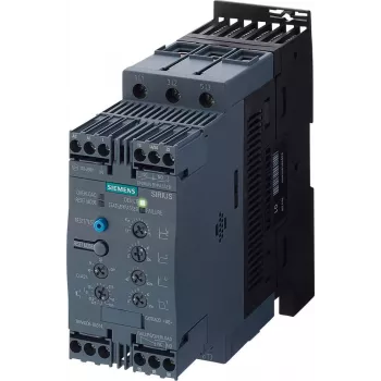 Arrancador suave SIEMENS SIRIUS 3RW4038-1, 37 kW, 72 A, 200-460 V AC, comando 24 V AC/DC, terminais de parafuso 3RW40381BB04