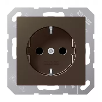 Tomada Schuko JUNG A 1520 KI MO castanha CEE 7/3 16A 250V