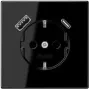 JUNG LS 1520-15 CA SW Tomada SCHUKO 16 A com carregador USB 1 x Type-A + 1 x Type-C, Safety Plus, Série LS, preto