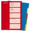 HERLITZ Separadores de plástico A4, 10 divisórias, em branco, cores sortidas, PP 0,12 mm, multifuração, com folha de rosto (10715415)
