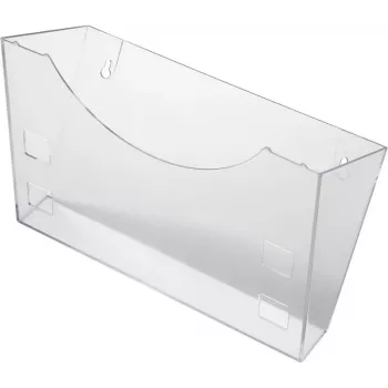 HELIT H6103008 Suporte de parede para expositor de brochuras, cinzento-transparente