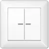 JUNG AS 590-5 KO5 WW Tecla com moldura integrada 2 módulos, com guia de luz, duroplástico, Série AS, branco alpino