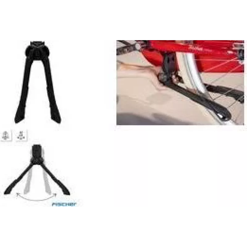 FISCHER Suporte de bicicleta em alumínio preto (50176:FISCHER)