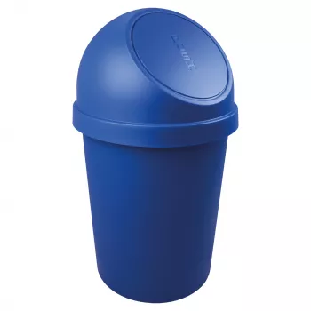 helit Caixote de lixo redondo com tampa basculante, 45 litros, azul, polipropileno, Ø400 mm x H700 mm (H2401334)