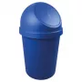 helit Caixote de lixo redondo com tampa basculante, 45 litros, azul, polipropileno, Ø400 mm x H700 mm (H2401334)
