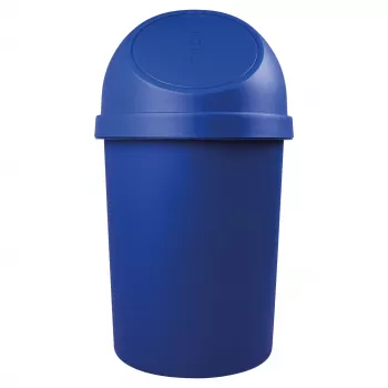 helit Caixote de lixo redondo com tampa basculante, 45 litros, azul, polipropileno, Ø400 mm x H700 mm (H2401334)
