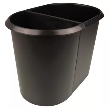 HELIT the double Papelão oval, 20 L, preto, PE, sem tampa, parte 1 (H6103795)