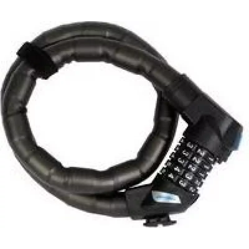 FISCHER Fechadura de corrente articulada para bicicleta 900 mm, 24 mm elos de aço temperado, preto com suporte de quadro 85860