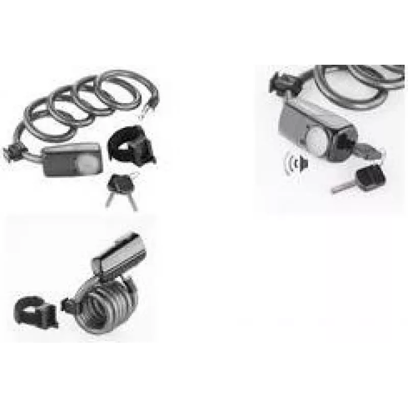 FISCHER FAHRRAD Fechadura de cabo em espiral antracite com alarme e chave 85908:FISCHER