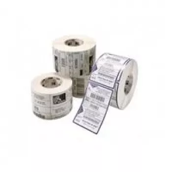 Zebra Z-Perform 1000T Rolo de etiquetas de papel para transferência térmica - 101,6 x 101,6 mm, 127 mm de diâmetro exterior, 25,4 mm de núcleo, branco, adesivo permanente, 662 etiquetas/rolo