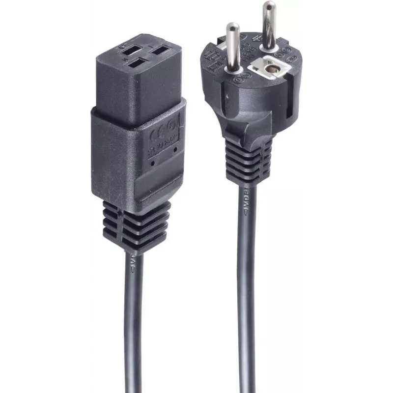 SHIVERPEAKS Basic Cabo de alimentação Schuko para IEC C19, 3 m, 16 A, preto BS60015-S