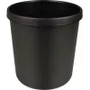 HELIT H6106495 Caixote do lixo redondo ignífugo, 18 L, preto