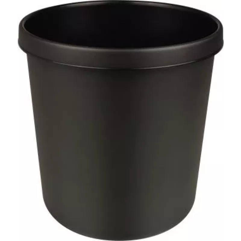 HELIT H6106495 Caixote do lixo redondo ignífugo, 18 L, preto
