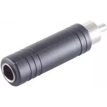 ShiverPeaks Adaptador de áudio, ficha RCA para tomada jack mono de 6,3 mm, metal, niquelado (BS57005)