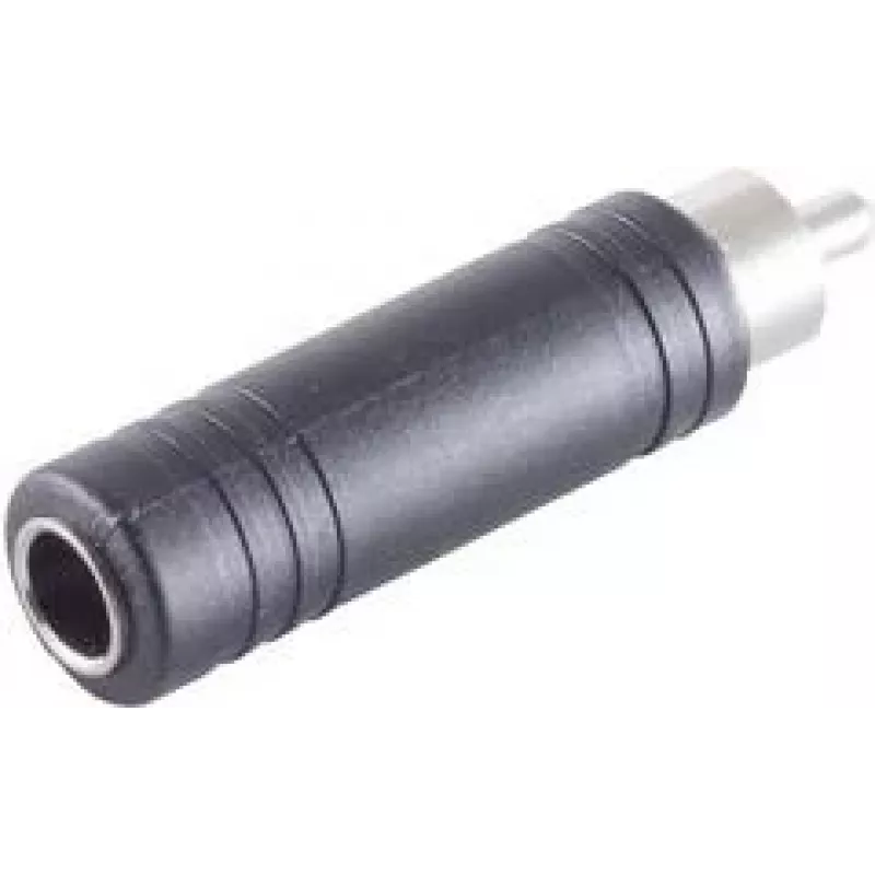 ShiverPeaks Adaptador de áudio, ficha RCA para tomada jack mono de 6,3 mm, metal, niquelado (BS57005)