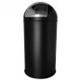 HELIT H2401495 Balde de lixo redondo em aço preto 50L com tampa basculante