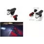 FISCHER Conjunto de iluminação LED para bicicleta TWIN, luz frontal 50/25/15 lux, recarregável por USB, aprovado StVZO 50428