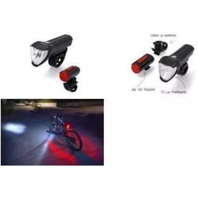 FISCHER Conjunto de iluminação LED para bicicleta TWIN, luz frontal 50/25/15 lux, recarregável por USB, aprovado StVZO 50428
