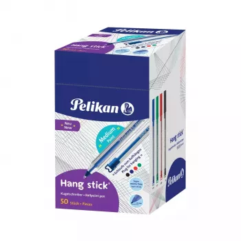 Pelikan Hang Stick Caneta esferográfica, transparente, várias cores de tinta, 1,0 mm, descartável 400197418