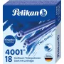 Pelikan 4001 GTP/18 Cartuchos de tinta azul-real standard de grande capacidade, pack de 18 300735