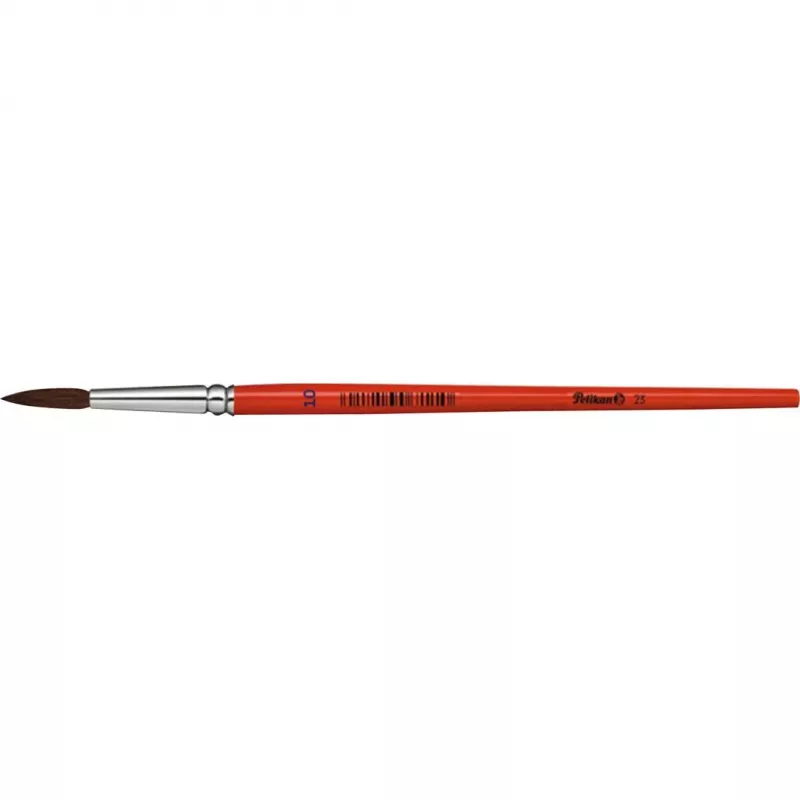 Pelikan Sorte 23 Pincel redondo tamanho 10, pelo de pónei, cabo de madeira lacado laranja 711077