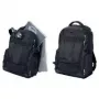 LIGHTPAK Fanactic Mochila para portátil em poliéster 20L com compartimento lateral acolchoado com fecho de correr, costas e alças acolchoadas, vários bolsos, preta 24603