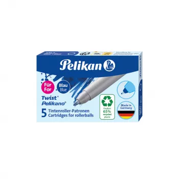 Pelikan Eco Recarga de caneta roller para Pelikano/Twist, azul-real, 65% plástico reciclado, 1 unid. 300010004