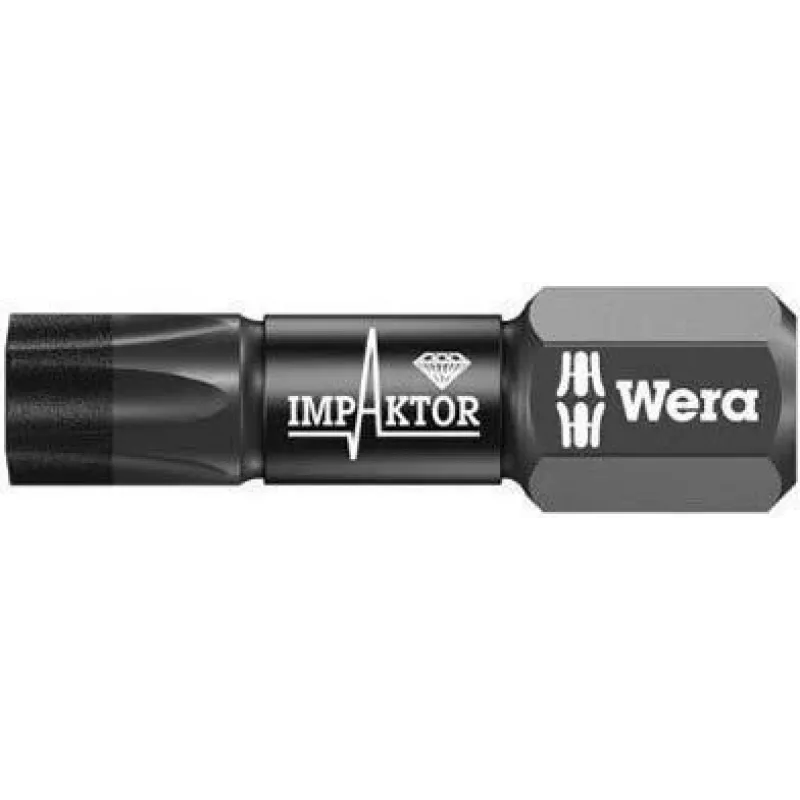 Wera Impaktor Torx T40 ponta de chave de fendas sextavada 1/4 polegadas 25mm revestida a diamante 05057627001