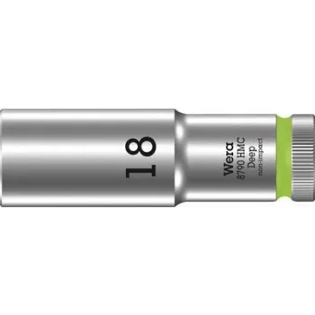 Chave de caixa sextavada Wera 05004558001 Zyklop 8790 HMC 1/2 polegadas encaixe 18 mm com ranhura de retenção de esferas