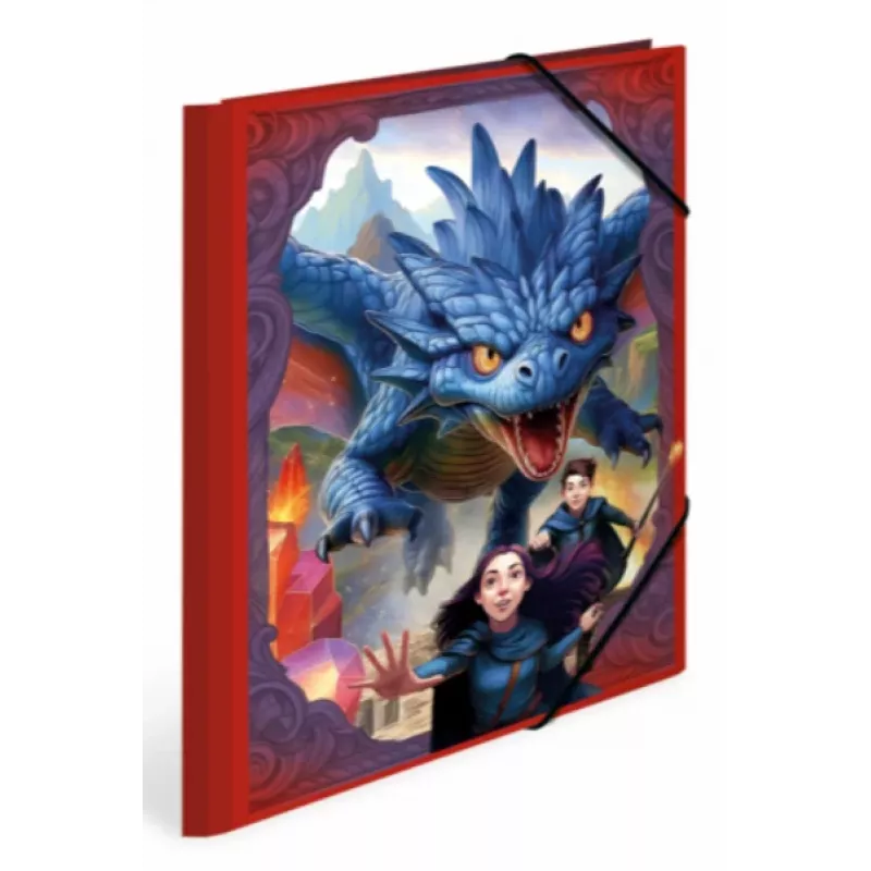 Pasta de cantos com elástico HERMA Dragon A3 cartão com 3 abas interiores 20143