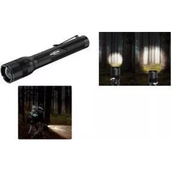 Lanterna LED ANSMANN Adventure TA300BF preta com clipe de cinto, 300 lúmenes, focável, IPX4 1600-0761