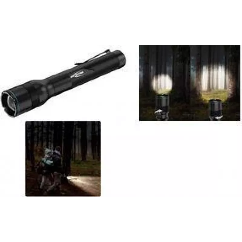 Lanterna LED ANSMANN Adventure TA300BF preta com clipe de cinto, 300 lúmenes, focável, IPX4 1600-0761