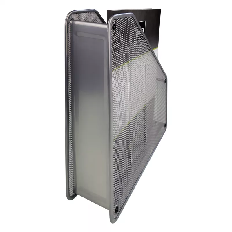 Suporte de revistas HELIT H2518000 Mesh DIN A4 arame metálico prateado com pintura em pó, 1 unid.
