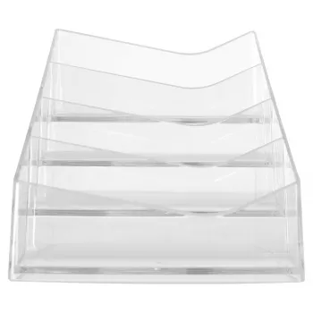 Suporte para cartões de visita HELIT H2350802 the helpdesk 4 compartimentos, poliestireno transparente, 20 mm de profundidade