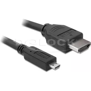 Cabo HDMI para Micro-HDMI DeLOCK 2 m, 32 AWG, High Speed com Ethernet, 4K 82664