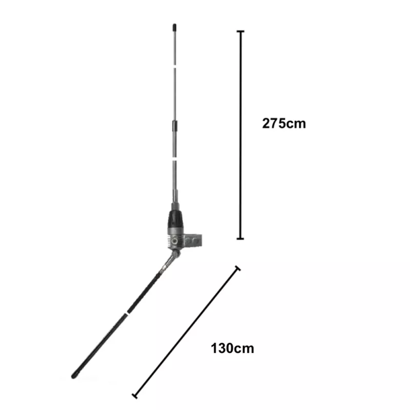 Antena de varanda Midland Albrecht AE LS Boomerang 27-A, 275 cm, 600 W, irradiador de alumínio 6350