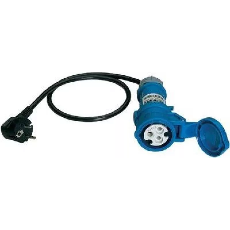 Adaptador de medição Benning ficha Schuko para tomada CEE caravana 16 A 3 polos azul (044143)