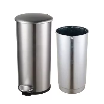 Balde de pedal HELIT the zinc 12 L prateado aço inoxidável redondo Soft-Close H2406500
