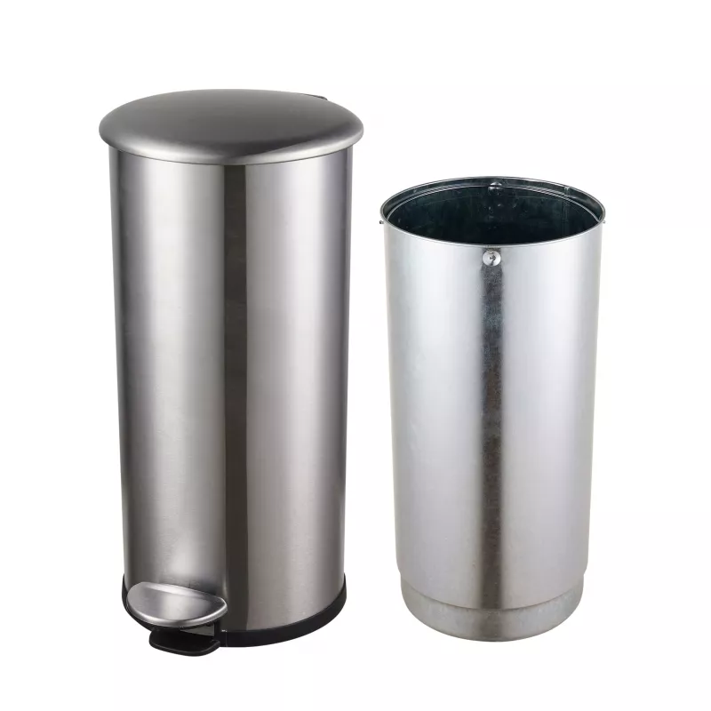 Balde de pedal HELIT the zinc 12 L prateado aço inoxidável redondo Soft-Close H2406500