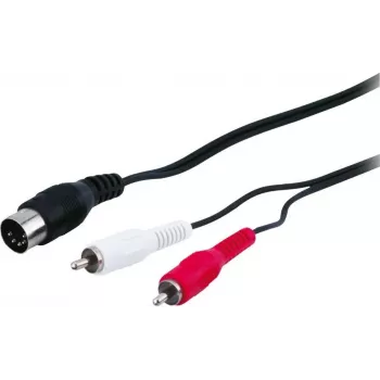 Cabo de áudio Wentronic AVK 114-150 1,5m DIN de 5 pinos para 2x ficha RCA - preto 50014