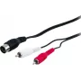 Cabo de áudio Wentronic AVK 114-150 1,5m DIN de 5 pinos para 2x ficha RCA - preto 50014
