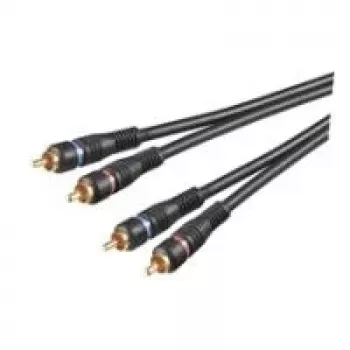 Cabo de áudio Wentronic AVK 132-1000 10 m RCA, 2x ficha RCA para 2x ficha RCA, preto 50434
