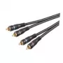 Cabo de áudio Wentronic AVK 132-1000 10 m RCA, 2x ficha RCA para 2x ficha RCA, preto 50434