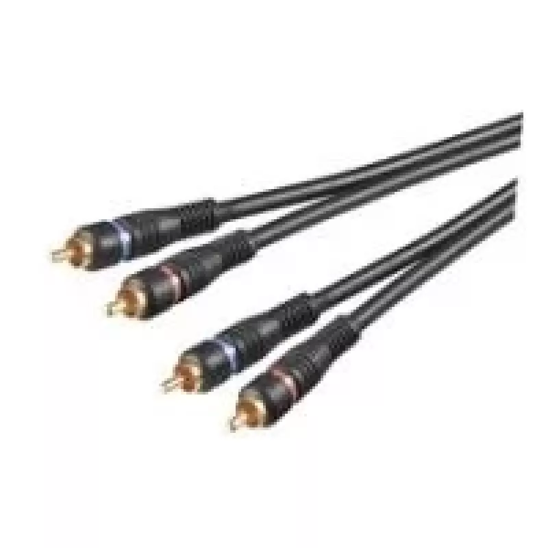 Cabo de áudio Wentronic AVK 132-1000 10 m RCA, 2x ficha RCA para 2x ficha RCA, preto 50434