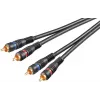 Cabo de áudio Wentronic AVK 132-1000 10 m RCA, 2x ficha RCA para 2x ficha RCA, preto 50434