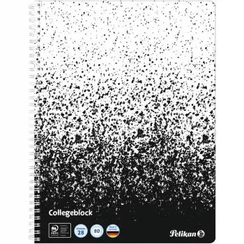 Bloco de notas Pelikan College Color Edition, A4, preto/branco com 2 margens, 80 folhas, 70 g/m², sem madeira, 4 furos, 1 unid. 400197021