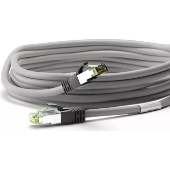 Cabo de rede Wentronic Goobay CAT 8.1, S/FTP (PiMF), cinzento, 25 m - LSZH sem halogéneos, cobre AWG 24 (55144)