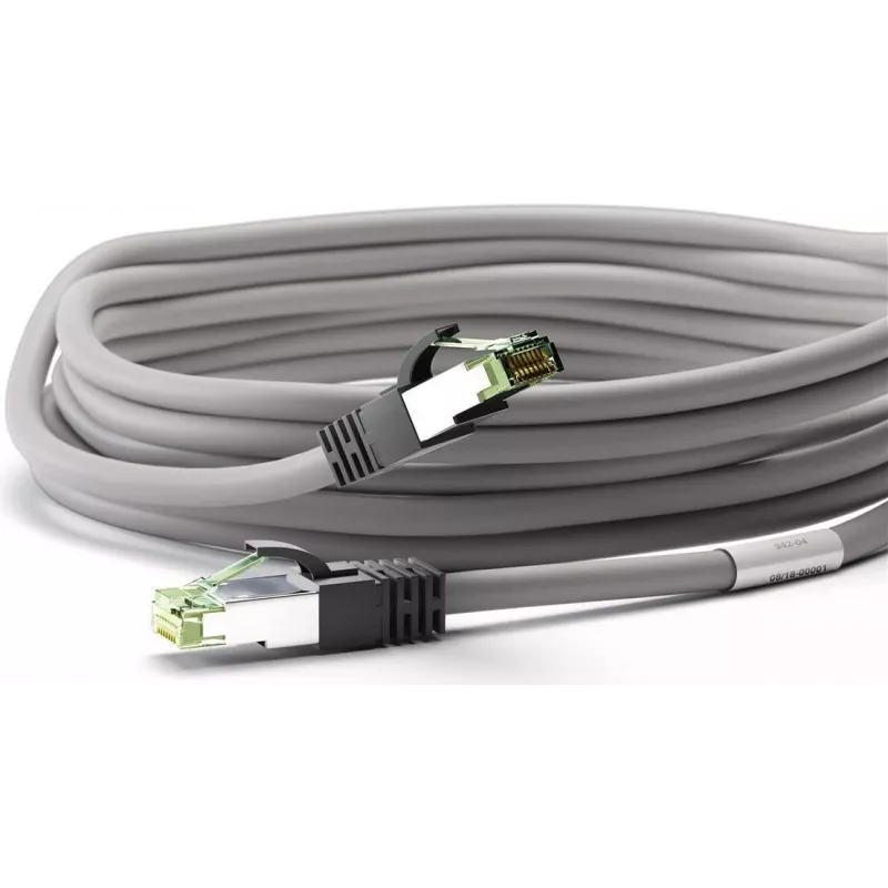 Cabo de rede Wentronic Goobay CAT 8.1, S/FTP (PiMF), cinzento, 25 m - LSZH sem halogéneos, cobre AWG 24 (55144)